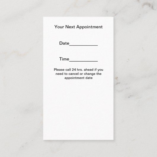 Classy Hair Stylist Klant Afspraakkaarten Visitekaartje (Achterkant)