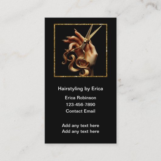 Classy Hair Stylist Klant Afspraakkaarten Visitekaartje (Voorkant)