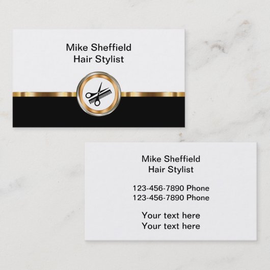 Classy Hair Stylist Visitekaartje Design (Voorkant / Achterkant)
