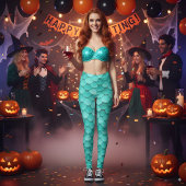Classy Halloween Costume Mermaid Scales Patroon Leggings