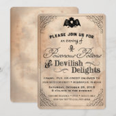 Classy Halloween  Duivelse lekkernijen Uitnodigen Kaart (Voorkant / Achterkant)