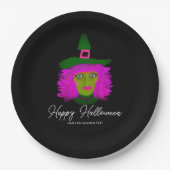Classy Halloween Glam Witch Party - Gepersonalisee Papieren Bordje (Voorkant)