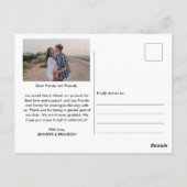 Classy Hand geschreven dank u | Trouwfoto Briefkaart (Achterkant)