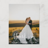 Classy Hand geschreven dank u | Trouwfoto Briefkaart (Voorkant)