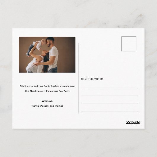 Classy Hand Geschreven Kerstmis Verticaal Briefkaa Briefkaart (Achterkant)