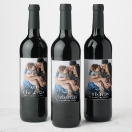 Classy Hand Geschreven met kerstwijn Gift Wijn Etiket