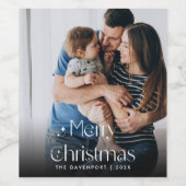 Classy Hand Geschreven met kerstwijn Gift Wijn Etiket (Enkel label)