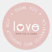 Classy Handgemaakt met Love Roos Gold met hart Ronde Sticker (Voorkant)