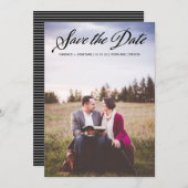 Classy handgeschreven kalligrafie foto Sla de datu Save The Date (Voorkant / Achterkant)