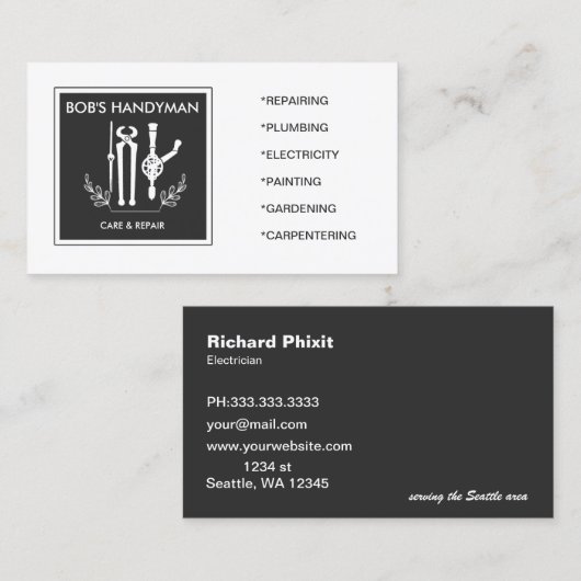 Classy Handy Tools Handyman Visitekaartje (Voorkant / Achterkant)