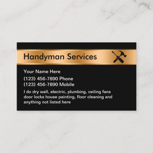 Classy Handyman Services Visitekaartje (Voorkant)