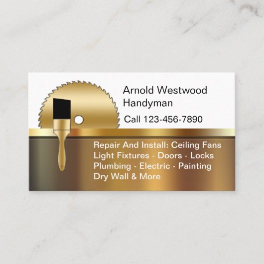 Classy Handyman Visitekaartjes Sjabloon (Voorkant)