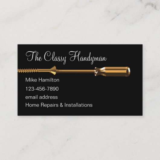 Classy Handyman-Visitekaartjes Uniek ontwerp Visitekaartje (Voorkant)