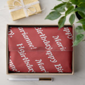 Classy Happy Birthday Name Red Tissue Paper Tissuepapier