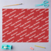 Classy Happy Birthday Name Red Tissue Paper Tissuepapier