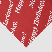 Classy Happy Birthday Name Red Tissue Paper Tissuepapier