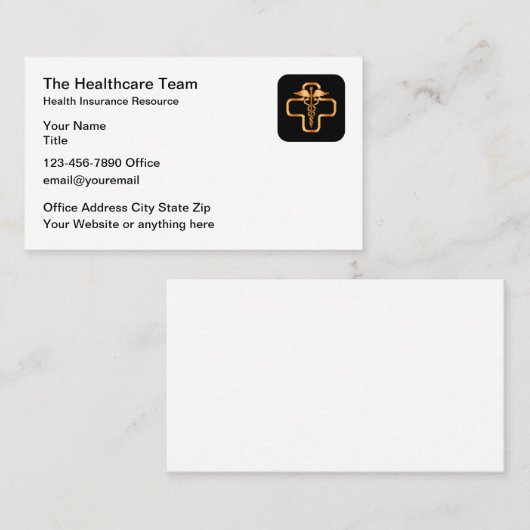 Classy Healthcare Theme Visitekaartjes (Voorkant / Achterkant)