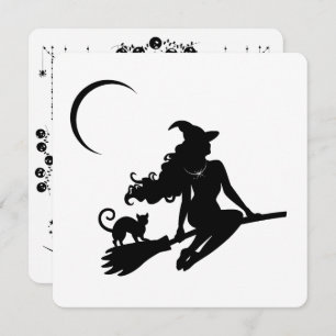 Classy Heks Halloween Feestuitnodiging Feestdagenkaart