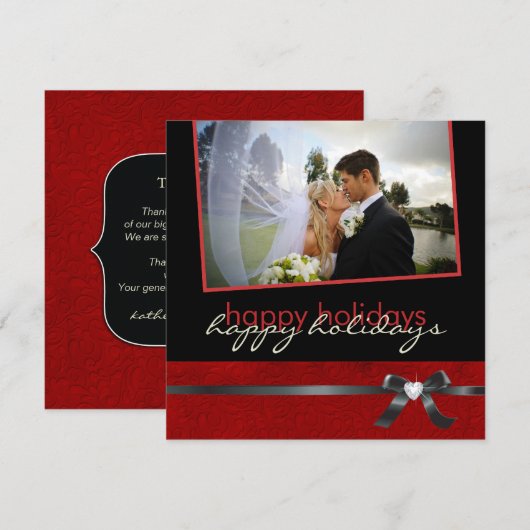 Classy Holiday Dank je wel Bedankkaart (Voorkant / Achterkant)