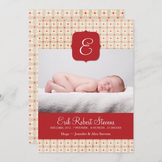 Classy Holiday Geboortedatum Foto kaart (Voorkant / Achterkant)