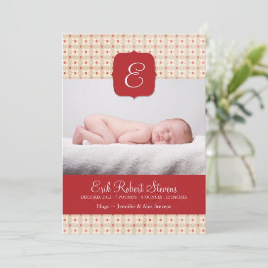 Classy Holiday Geboortedatum Foto kaart (Staand voorkant)