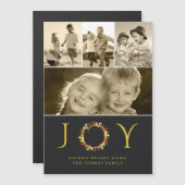 Classy Holiday Joy Wreath Black & Gold Collage (Voorkant / Achterkant)