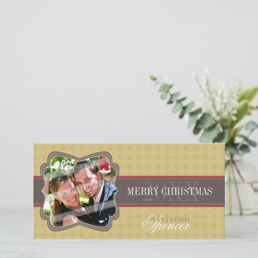 CLASSY HOLIDAY PHOTOCARD:: decoratieve band 4 Feestdagenkaart (Staand voorkant)