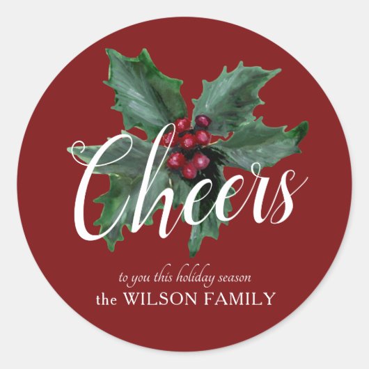 Classy Holly Kerst stickers (Voorkant)