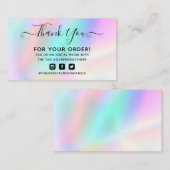 Classy holografisch bedankt elegant visitekaartje (Voorkant / Achterkant)