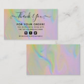 Classy holografisch bedankt elegant visitekaartje (Voorkant / Achterkant)