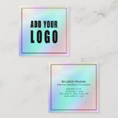 Classy holographic glitter elegant script busjes vierkante visitekaartje (Voorkant / Achterkant)