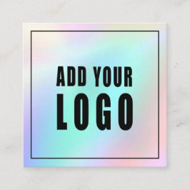 Classy holographic glitter elegant script busjes vierkante visitekaartje