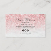 Classy holographic glitter elegant script busjes visitekaartje (Achterkant)