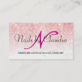 Classy holographic glitter elegant script busjes visitekaartje (Voorkant)