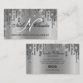 Classy holographic glitter elegant script busjes visitekaartje (Voorkant / Achterkant)