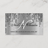 Classy holographic glitter elegant script busjes visitekaartje (Voorkant)