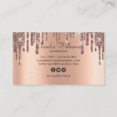 Classy holographic glitter elegant script busjes visitekaartje (Achterkant)