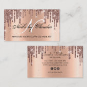 Classy holographic glitter elegant script busjes visitekaartje (Voorkant / Achterkant)