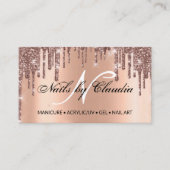 Classy holographic glitter elegant script busjes visitekaartje (Voorkant)