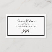 Classy holographic glitter elegant script busjes visitekaartje (Achterkant)