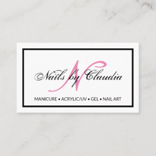 Classy holographic glitter elegant script busjes visitekaartje