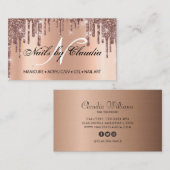 Classy holographic glitter elegant script busjes visitekaartje (Voorkant / Achterkant)