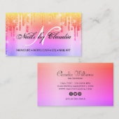 Classy holographic glitter script visitekaartje (Voorkant / Achterkant)