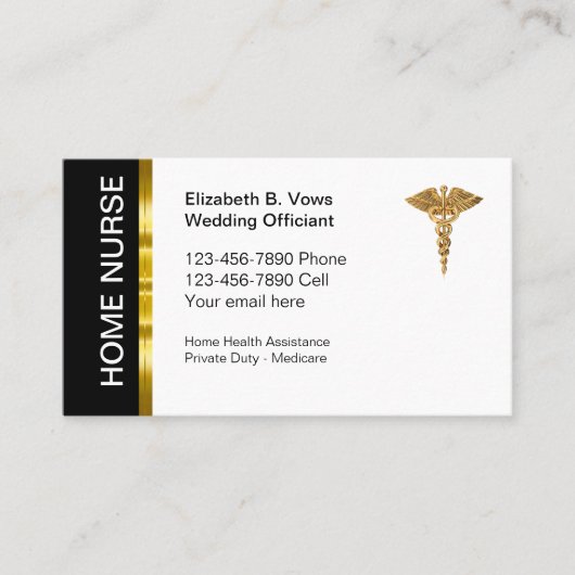 Classy Home Gezondheid Verpleegkundige Visitekaart Visitekaartje (Voorkant)