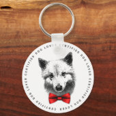 Classy Hondenliefhebber Shiba Inu of Samoyed met B Sleutelhanger (Voorkant)
