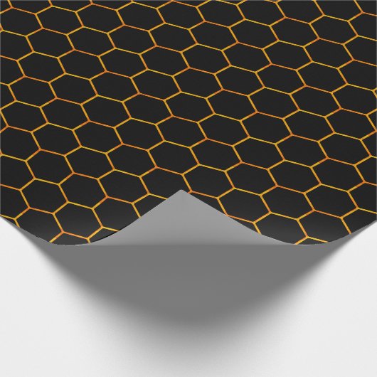 Classy Honeycomb patroon met donkere achtergrond Cadeaupapier (Hoek)