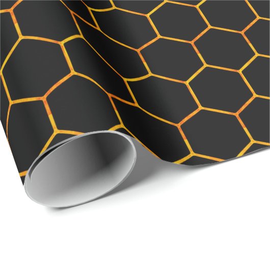 Classy Honeycomb patroon met donkere achtergrond Cadeaupapier (Rol Hoek)
