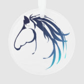 Classy Horse Head Logo Blue Shades voor Kerstmis Ornament (achterkant)