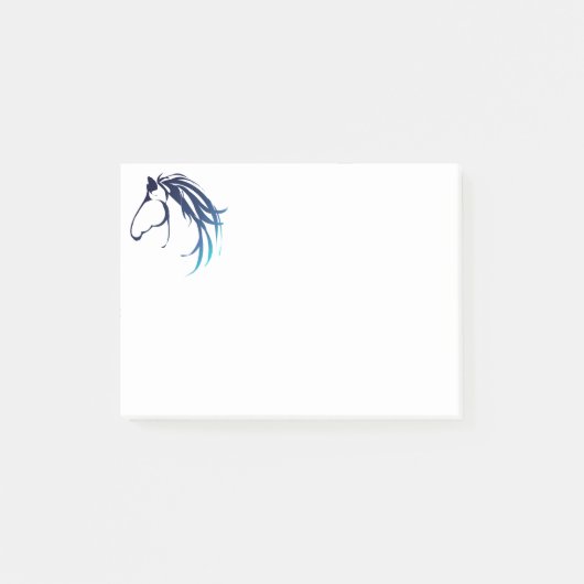 Classy Horse Head Logo in de kleuren blauw Post-it® Notes (Voorkant)