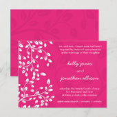 Classy Hot Pink bruiloft uitnodiging Briefkaart (Voorkant / Achterkant)